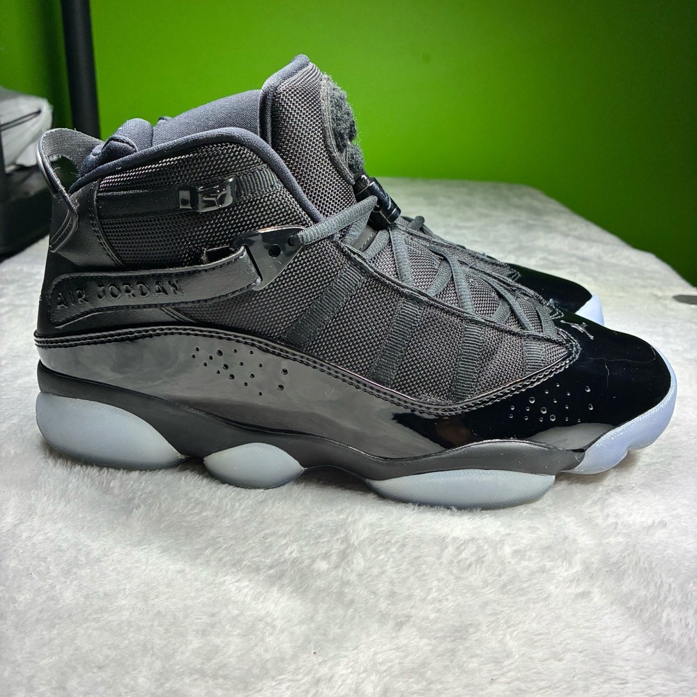 Pre Owned Jordan 6 Rings Space Jam Black Leather Sneakers Mens 10 - Picture 6 of 9